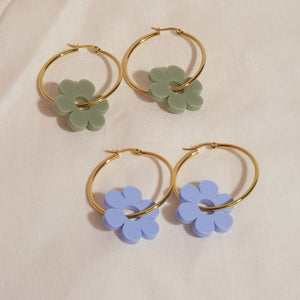 Cute Blue Flower Earrings