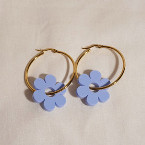 Cute Blue Flower Earrings