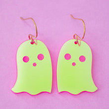 Load image into Gallery viewer, Pink Holographic Ghost Earrings