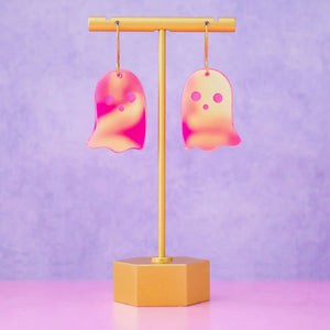 Pink Holographic Ghost Earrings