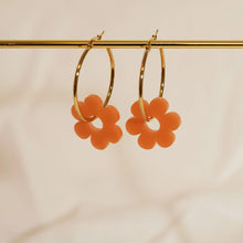 Load image into Gallery viewer, Cute Orange Flower Earrings