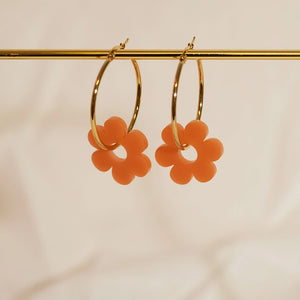 Cute Orange Flower Earrings