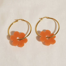 Load image into Gallery viewer, Cute Orange Flower Earrings