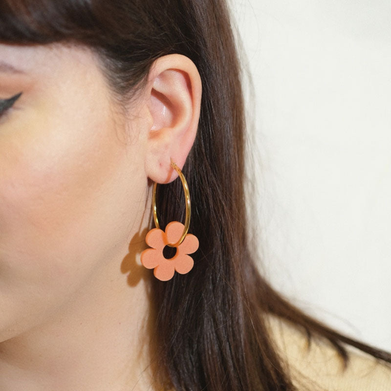 Cute Orange Flower Earrings