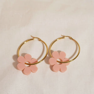 Cute Pink Flower Earrings