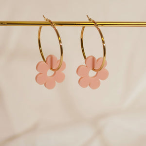 Cute Pink Flower Earrings