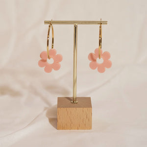 Cute Pink Flower Earrings