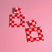 Load image into Gallery viewer, Cute Checkered Earrings