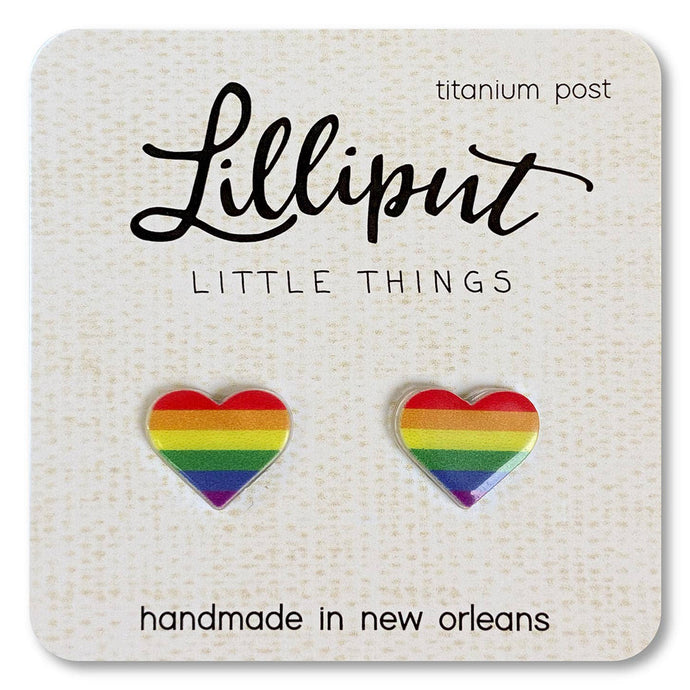Cute Gay Pride Heart Earrings