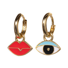 Load image into Gallery viewer, Lips and Eye Earrings